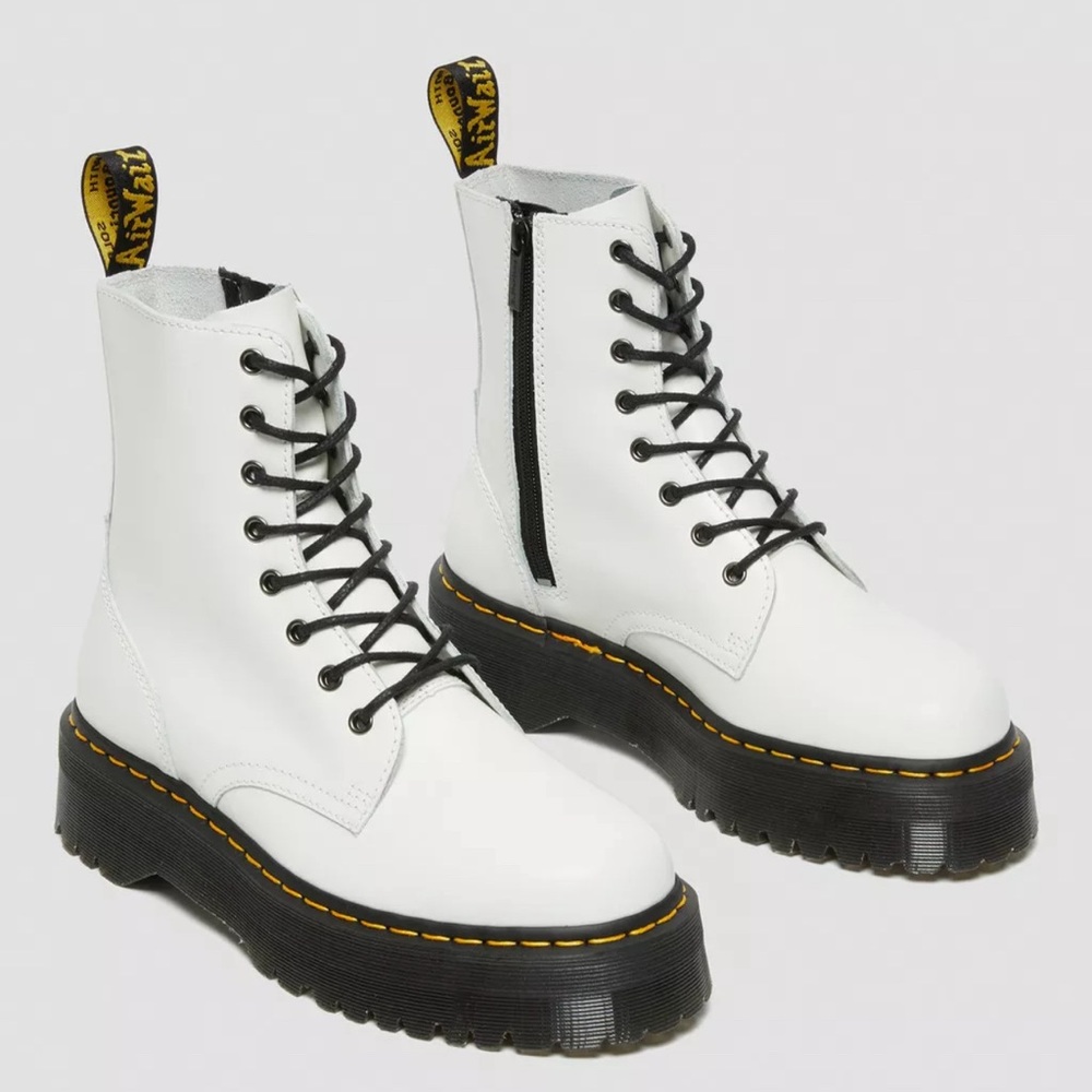 Dr Martens Pascal Max white leather platforms size 9